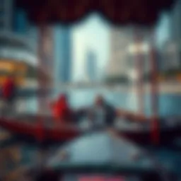 A traditional abra navigating across Dubai's waterways