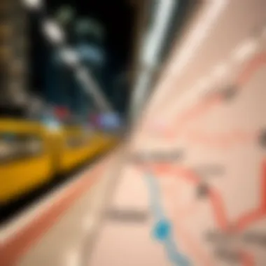 Map showing the route from Abu Dhabi to Dubai by metro