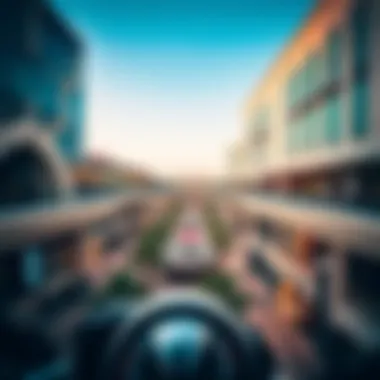 A panoramic view of Al Hamra Mall showcasing its architectural beauty