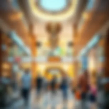 Shoppers enjoying their experience in a spacious retail area