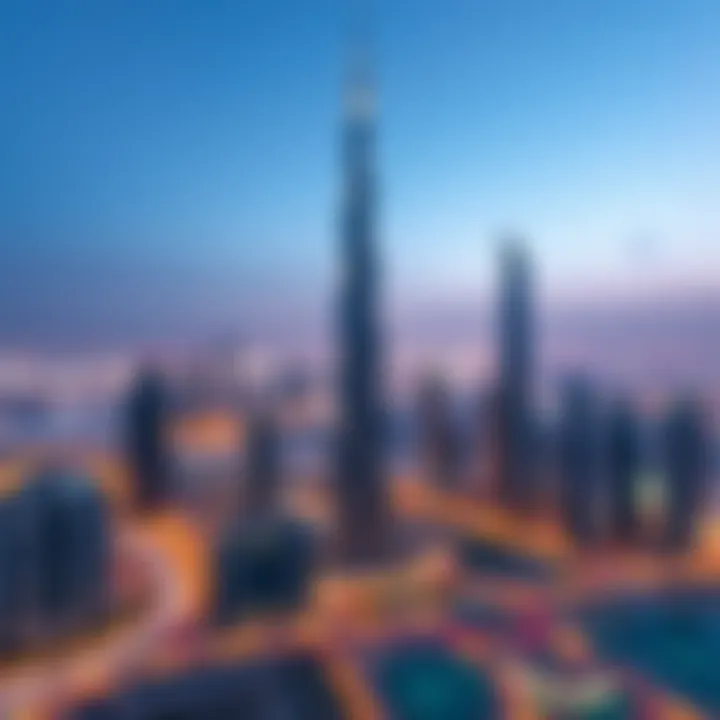 Breathtaking Dubai Skyline Featuring Al Ittihad Tower Stunning view of Al Ittihad Tower against the Dubai skyline