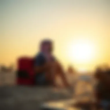 Recreational activities at Al Mamzar Beach including swimming and picnicking