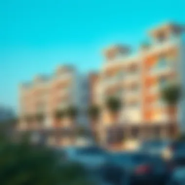 Modern Residential Buildings near Al Mamzar Beach Modern residential buildings near Al Mamzar Beach