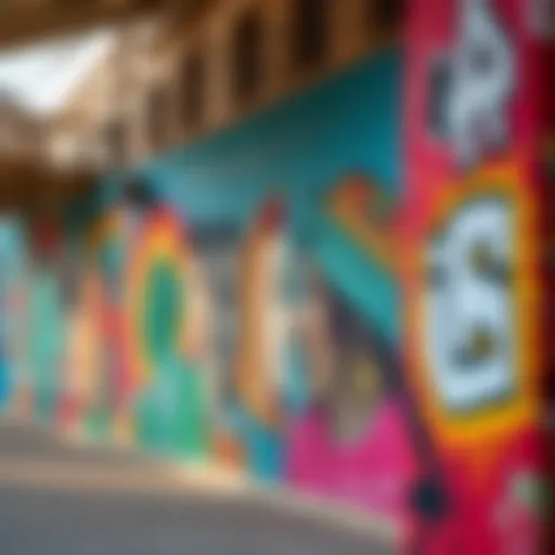 Vibrant street art showcasing the cultural diversity of Al Quoz Camp