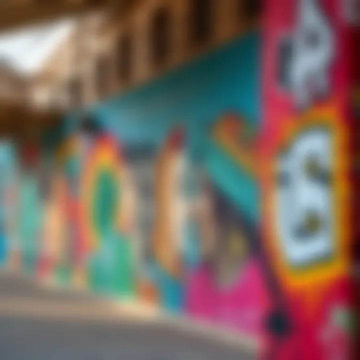 Vibrant street art showcasing the cultural diversity of Al Quoz Camp