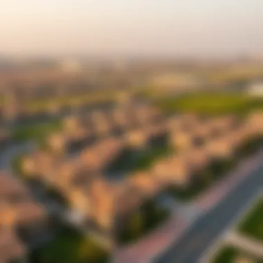Aerial View of Al Shaab Village Aerial view of Al Shaab Village showcasing residential layout