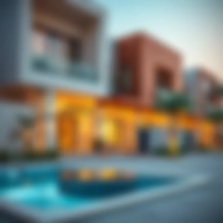 Modern Architecture in Al Shaab Village Modern architecture of homes in Al Shaab Village