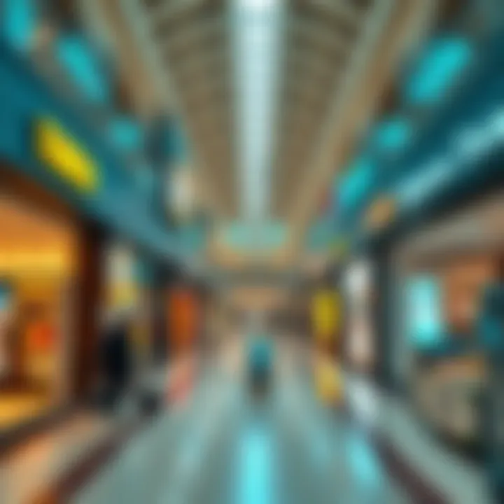 Diverse Shopping Experience at Al Zahia Mall Vibrant retail space inside Al Zahia Mall filled with diverse stores