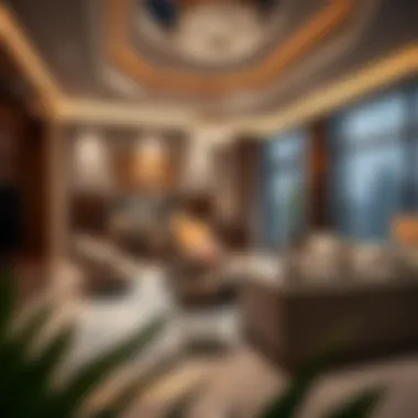 Luxurious interior design elements of a living space in Al Zubaidi Residence