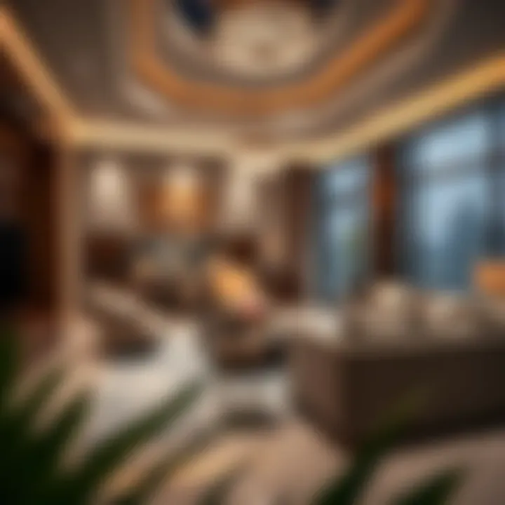 Luxurious interior design elements of a living space in Al Zubaidi Residence