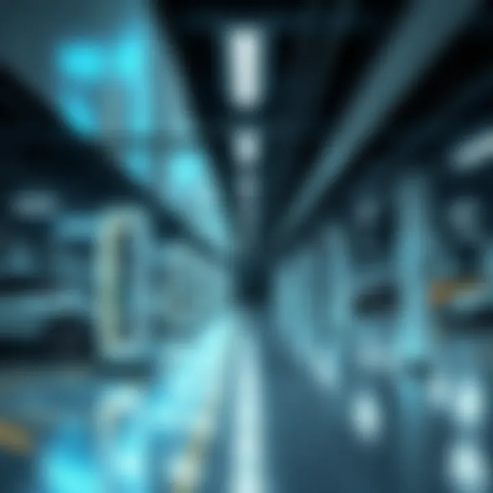 A futuristic LEV parking facility in Dubai showcasing electric vehicle charging stations