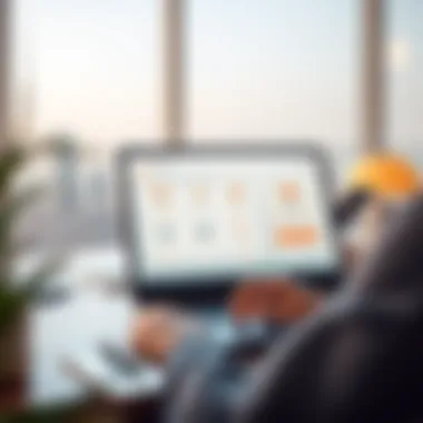 Illustration of online application interface