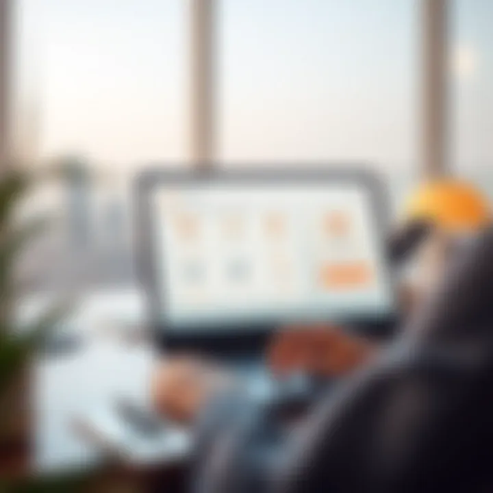 Illustration of online application interface