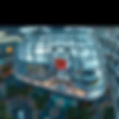 Aerial Perspective of Architectural Marvel Aerial view of Bin Shabib Mall showcasing its unique architectural design