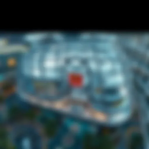 Aerial Perspective of Architectural Marvel Aerial view of Bin Shabib Mall showcasing its unique architectural design