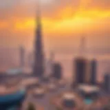 Burj Binghatti Aerial View Aerial view showcasing the Burj Binghatti against Dubai's skyline