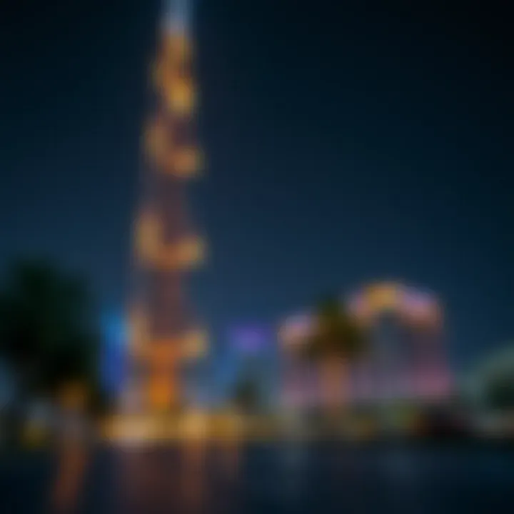 Night Rendering of Burj Binghatti Conceptual rendering of Burj Binghatti at night