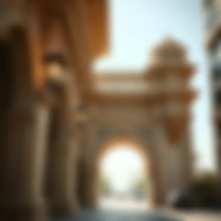 Intricate architectural details of a notable city gate building