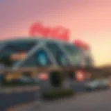 Coca-Cola Arena Architecture Exterior view of Coca-Cola Arena showcasing its modern architecture