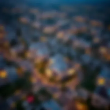 Aerial view of a prime neighborhood in Dubai with villa developments