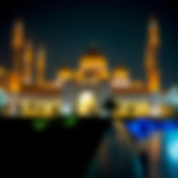 A Night at the Mosque: Spiritual Reflections Majestic mosque illuminated at night