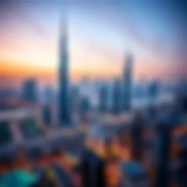 Dubai's Real Estate Skyline A skyline view of Dubai highlighting real estate