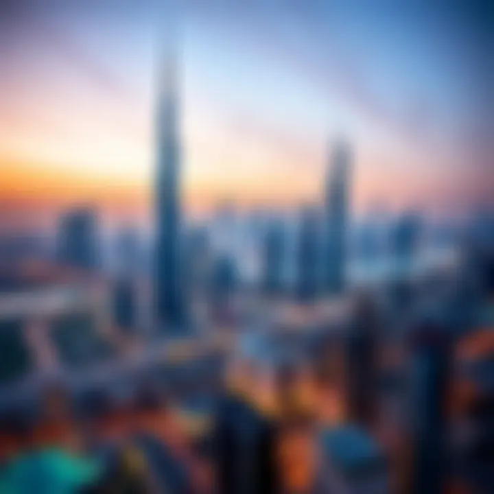 Dubai's Real Estate Skyline A skyline view of Dubai highlighting real estate