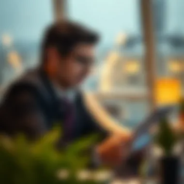 Analyzing Market Trends A financial advisor analyzing market trends