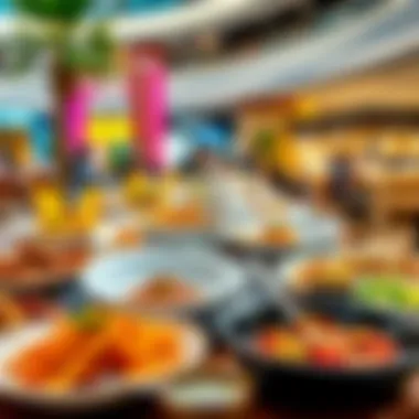 Culinary Showcase of Dubai Hills Mall Vibrant dishes showcasing diverse cuisines