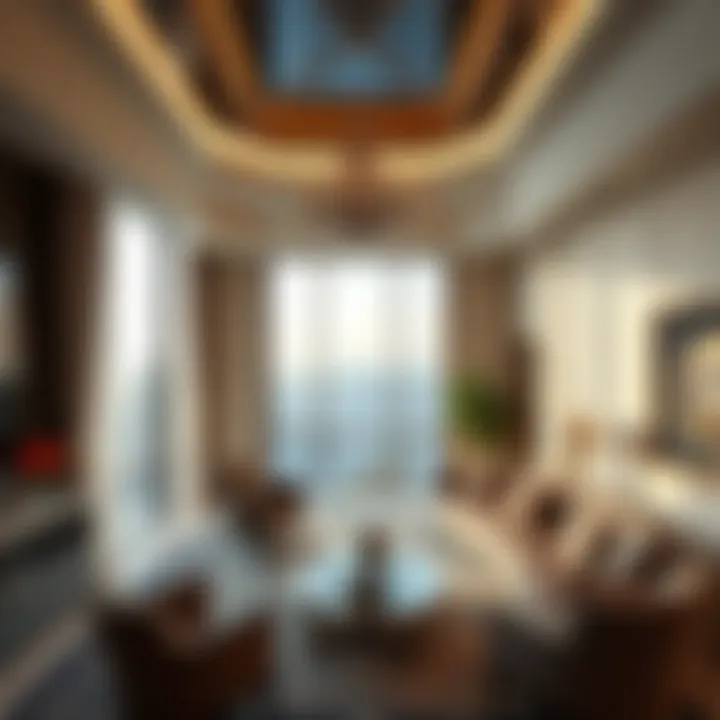 Interior design showcasing the fusion of modernity and tradition within the tower