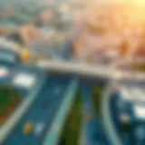 An aerial view of the Darb toll gate system in operation