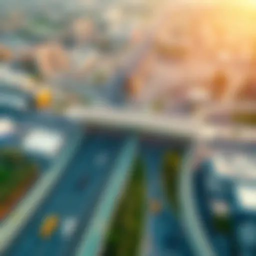 An aerial view of the Darb toll gate system in operation