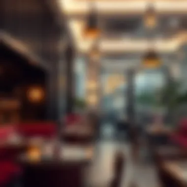 Chic Cafe Interior in Downtown City Centre Interior ambiance of a trendy cafe in DCC