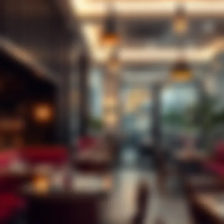 Chic Cafe Interior in Downtown City Centre Interior ambiance of a trendy cafe in DCC