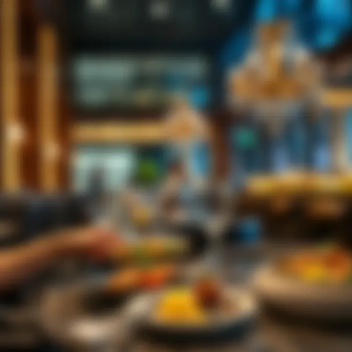 Exquisite Gourmet Delights in DCC Savoring gourmet dishes in an upscale restaurant