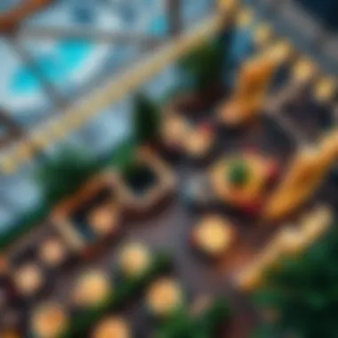 Aerial Perspective of Dining Choices in DCC Panoramic view of Downtown City Centre dining area