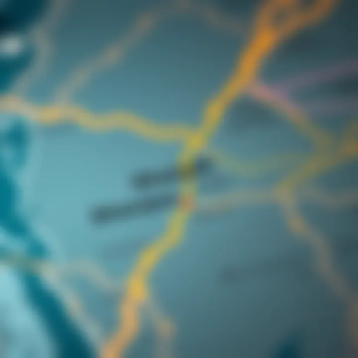 Map highlighting the route connecting Sharjah and Dubai Map illustrating the route between Sharjah and Dubai