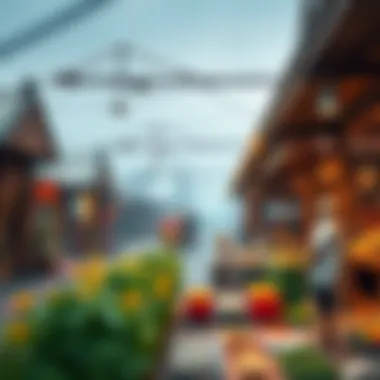 Global Trade in the Context of the Village Concept A diverse marketplace symbolizing global trade