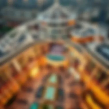 Aerial view of Emirates Mall showcasing its architectural design