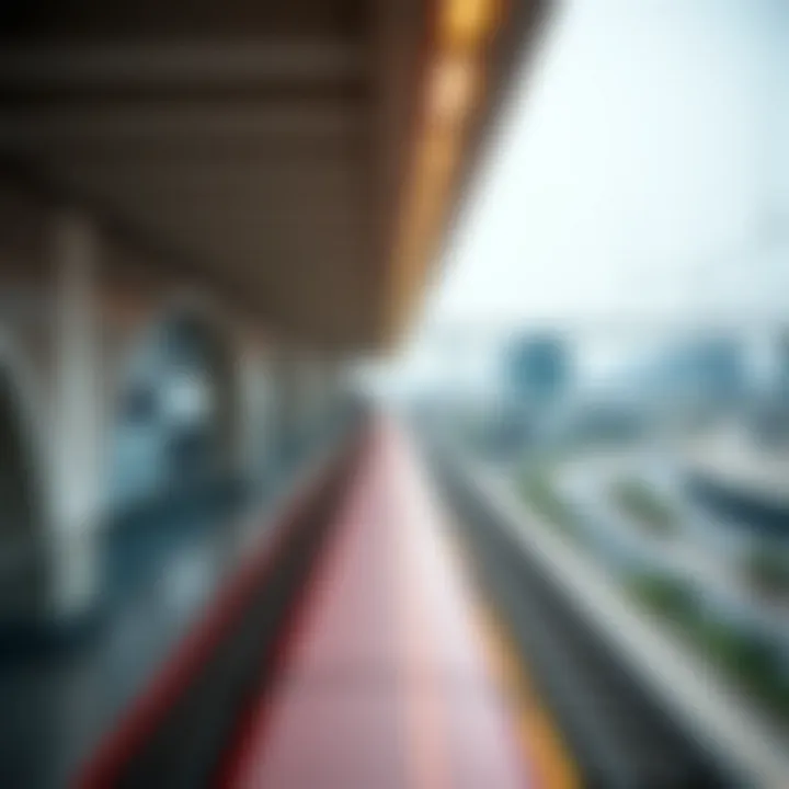 Aerial View of the Red Line Aerial view of the Red Line of Dubai Metro showcasing its modern design