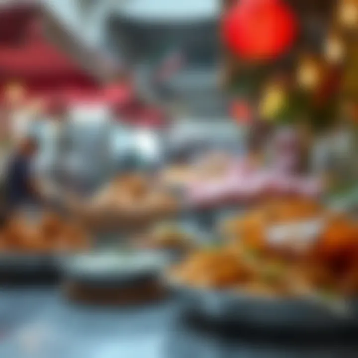 Traditional Emirati Cuisine at Al Seef Market Delicious traditional Emirati dishes served at Al Seef Market