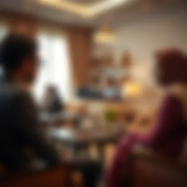 Renters discussing lease agreements in Nad Al Hamar
