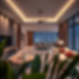 Modern apartment interior design showcasing spacious living area