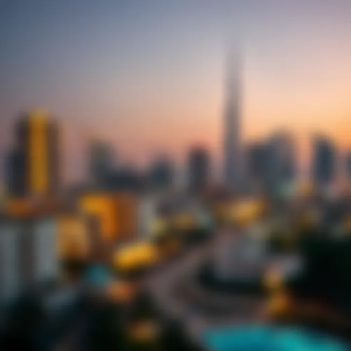 Luxury Properties in Dubai's Skyline A stunning view of Dubai's skyline showcasing luxury properties