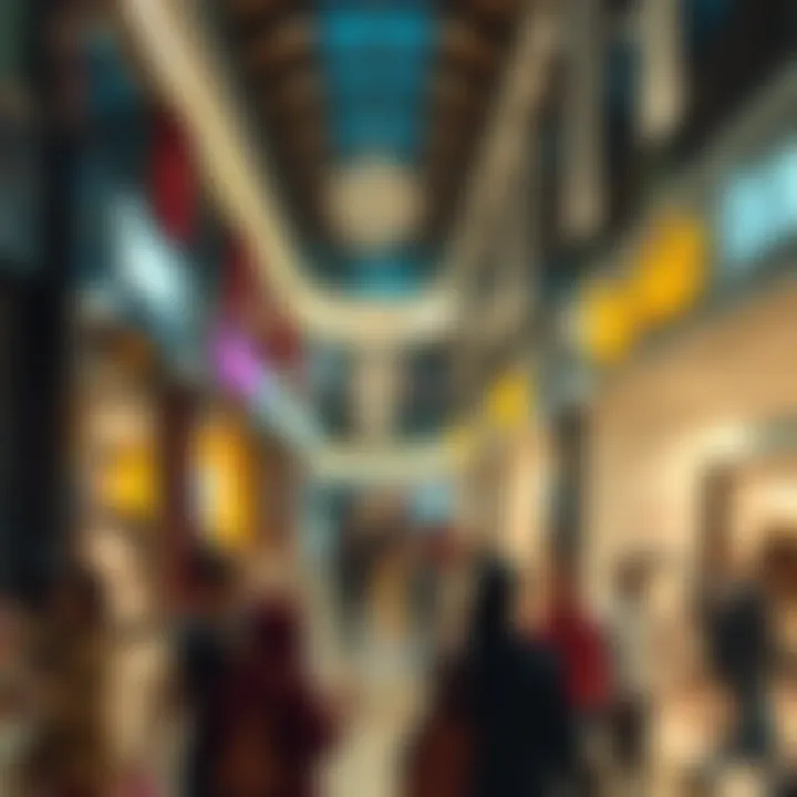 Busy shopping area in Bay Avenue Mall illustrating consumer activity