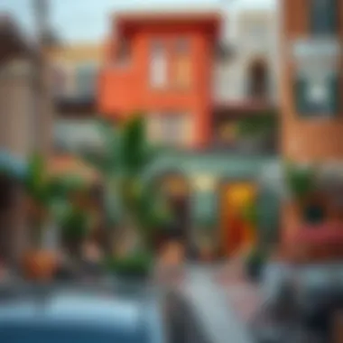 Vibrant neighborhood showcasing affordable bed space