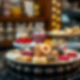 A beautifully arranged platter of traditional Arabic sweets showcasing a variety of colors and textures.