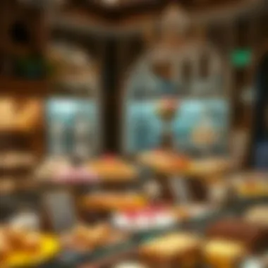 An elegant display of Arabic desserts in a charming shop, highlighting the artistry of sweet-making.