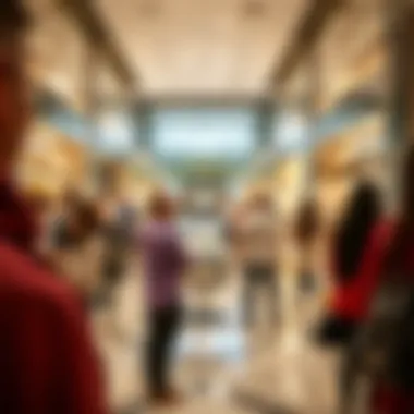 Crowd engaging with Desco's displays