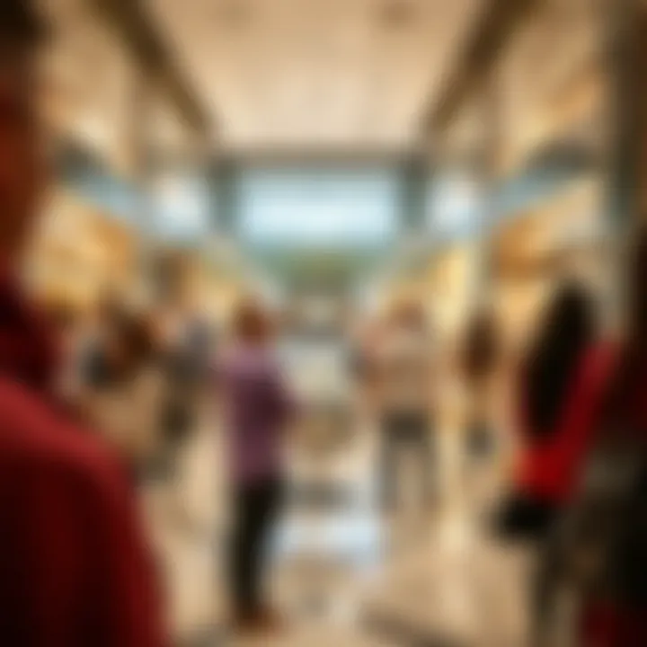 Crowd engaging with Desco's displays